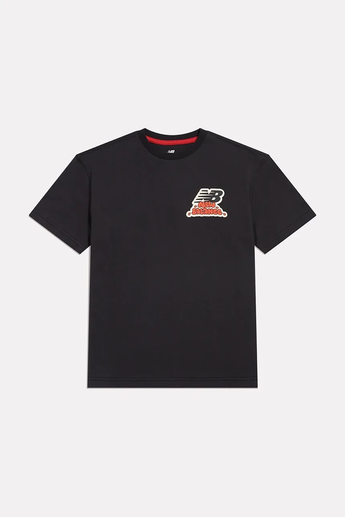 New Balance T-shirt dziecięcy bawełniany czarny YT62W8OO