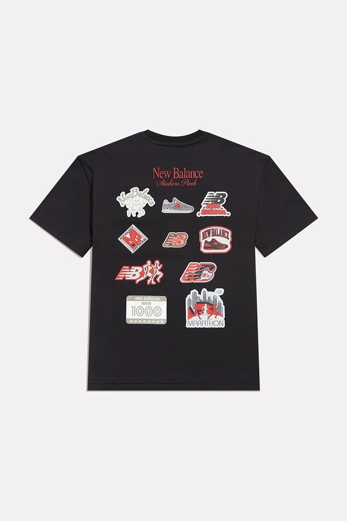 New Balance T-shirt dziecięcy bawełniany YT62W8OO czarny AW26