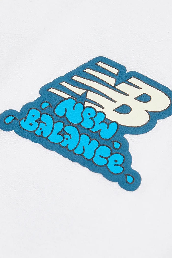 New Balance Oversize t-shirt παιδικό βαμβακερό YT62P87U λευκό AW26