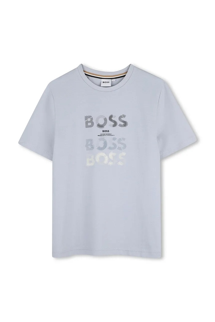 BOSS Tričko dětské bavlněné s elastanem modrá J53410.162.174