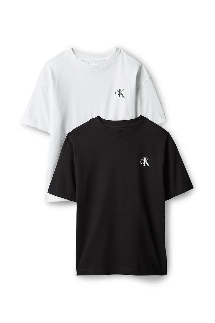 Calvin Klein Jeans T-shirt dziecięcy bawełniany biały LVCKTJI19B.9BY2