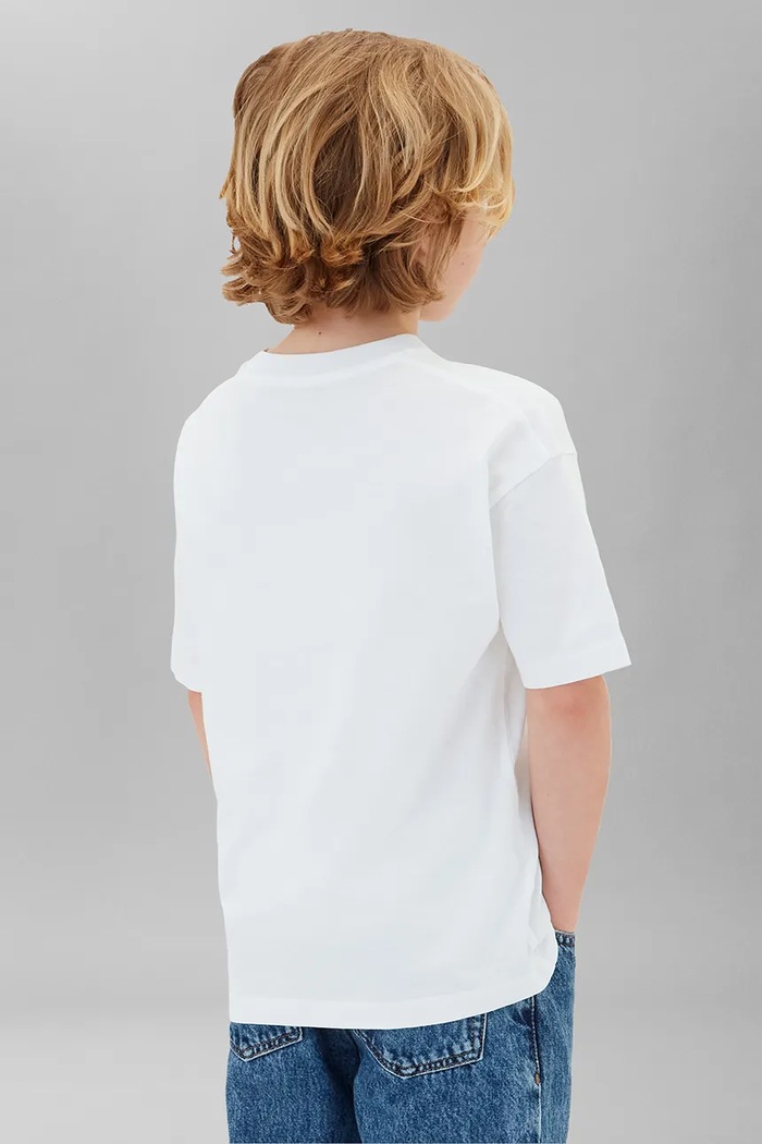 Chłopiec Calvin Klein Jeans T-shirt dziecięcy bawełniany LVCKTJI19B.9BY2 biały