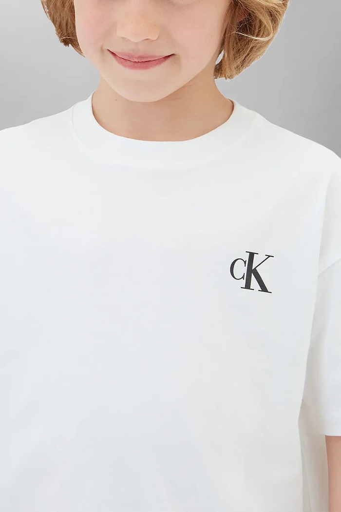 T-shirt dziecięcy bawełniany Calvin Klein Jeans LVCKTJI19B.9BY2 biały
