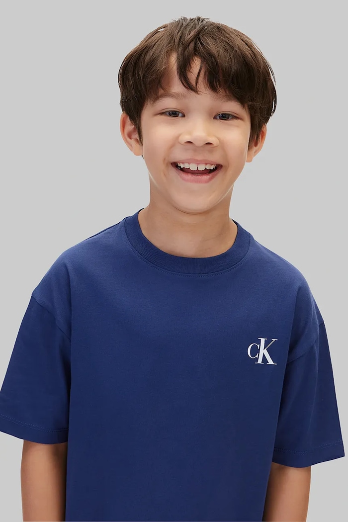 Tricou pentru copii din bumbac Calvin Klein Jeans gri LVCKTJI19B.9BY2