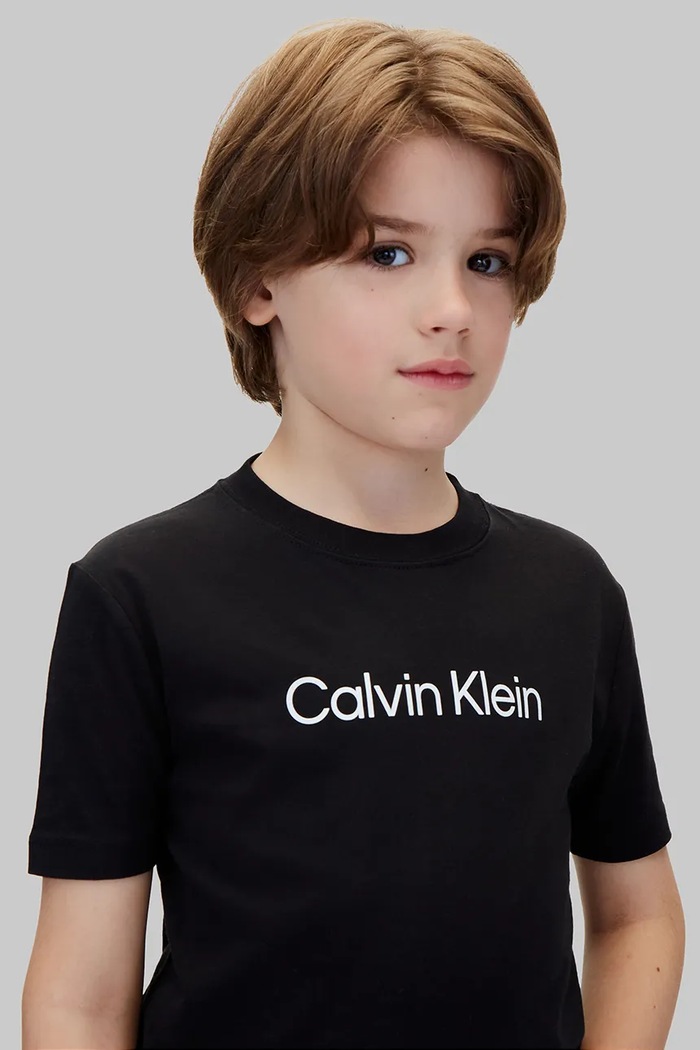 Tricou pentru copii din bumbac Calvin Klein Jeans negru LVCKTJI11U0GN.9BY2