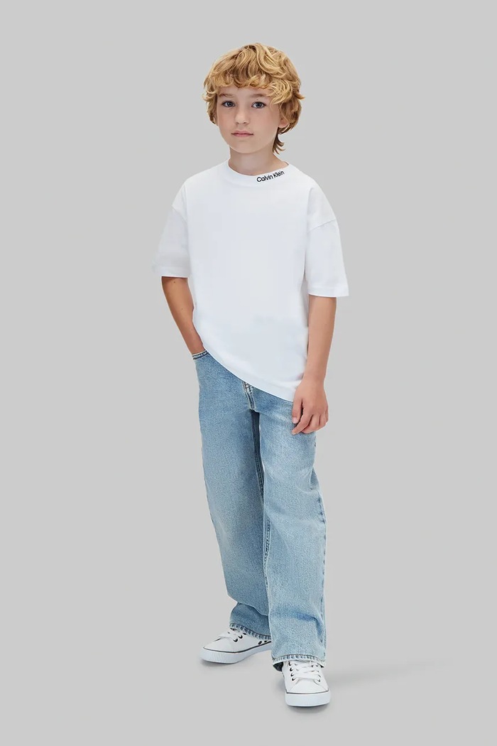 T-shirt dziecięcy bawełniany 2-pack Calvin Klein Jeans LVCKTJI18B.128.170.9BY2 biały
