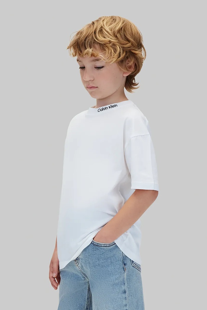 T-shirt dziecięcy bawełniany 2-pack Calvin Klein Jeans biały LVCKTJI18B.128.170.9BY2