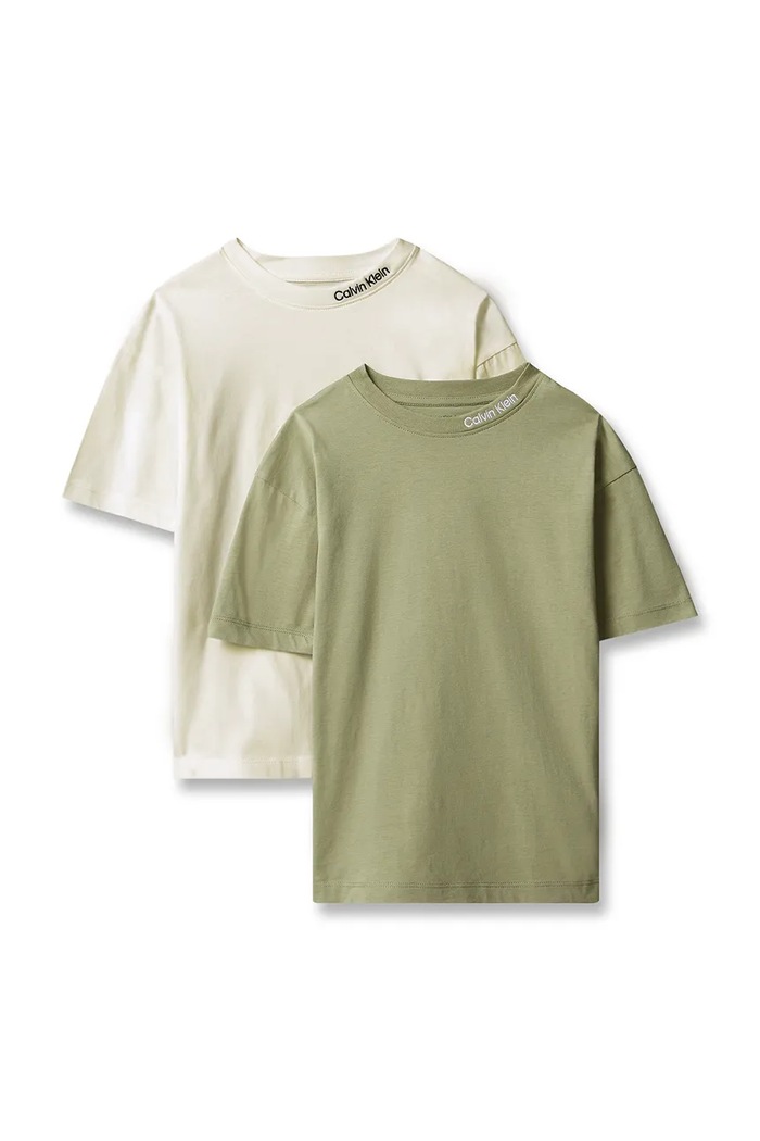 Calvin Klein Jeans T-shirt dziecięcy bawełniany 2-pack beżowy LVCKTJI18B.128.170.9BY2