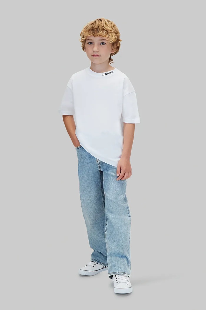 T-shirt dziecięcy bawełniany 2-pack Calvin Klein Jeans LVCKTJI18B.104.116.9BY2 biały