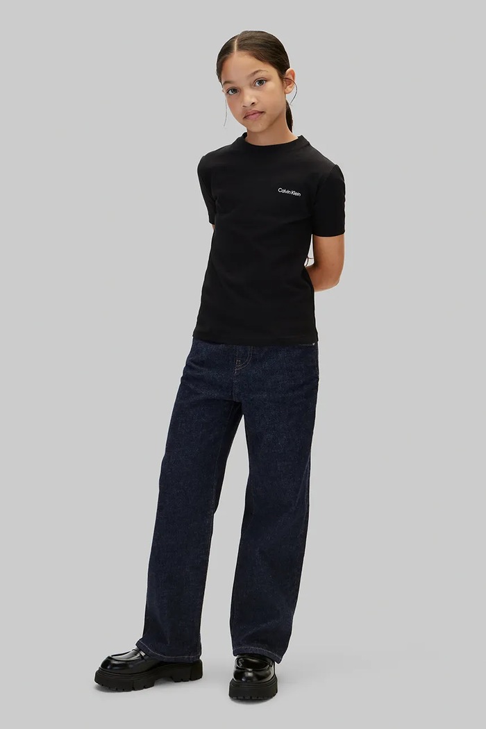 Chłopiec Calvin Klein Jeans T-shirt dziecięcy bawełniany LVCKTJA20UBEH.9BY2 czarny