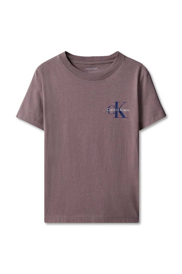 Calvin Klein Jeans T-shirt dziecięcy bawełniany LVCKTJA16U.9BY2 brązowy AW26