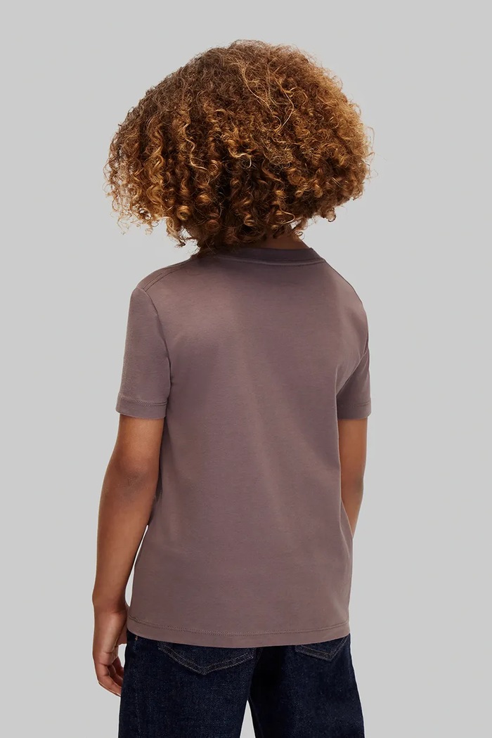 Chłopiec Calvin Klein Jeans T-shirt dziecięcy bawełniany LVCKTJA16U.9BY2 brązowy