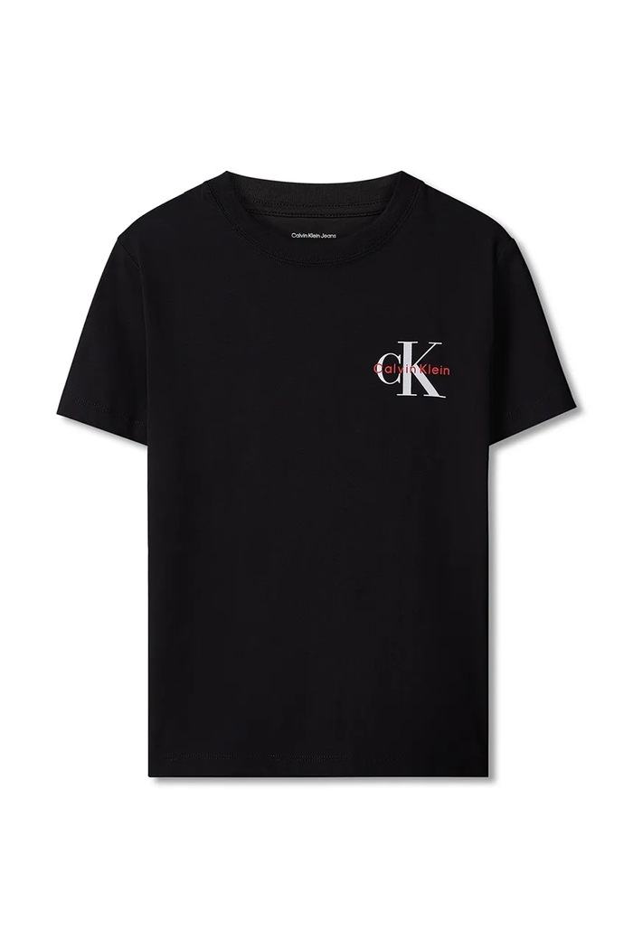 Calvin Klein Jeans T-shirt dziecięcy bawełniany LVCKTJA16U.9BY2 czarny AW26