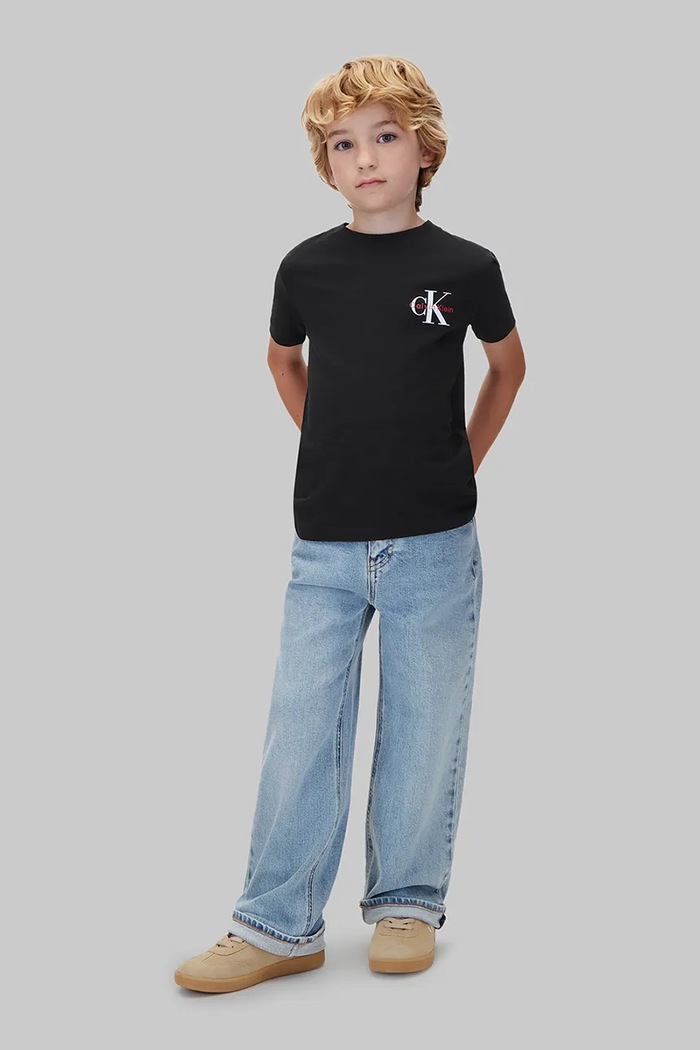 T-shirt dziecięcy bawełniany Calvin Klein Jeans LVCKTJA16U.9BY2 czarny