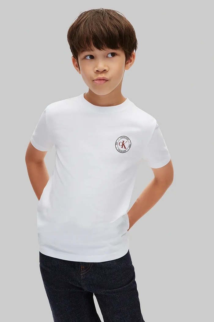 Calvin Klein Jeans T-shirt dziecięcy bawełniany biały LVCKFJA22B.9BY2