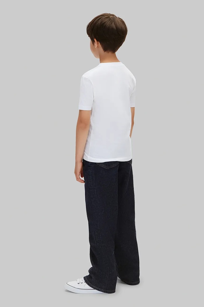 Chłopiec Calvin Klein Jeans T-shirt dziecięcy bawełniany LVCKFJA22B.9BY2 biały