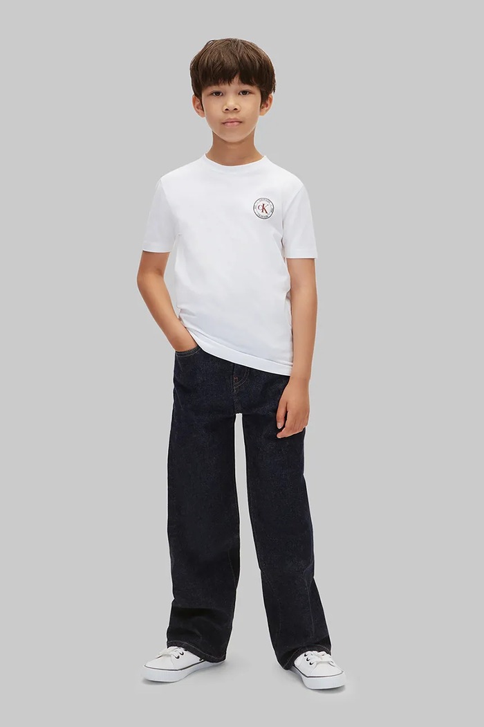 T-shirt dziecięcy bawełniany Calvin Klein Jeans biały LVCKFJA22B.9BY2