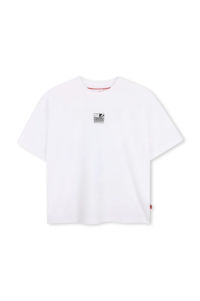 HUGO T-shirt dziecięcy bawełniany biały G01244.162.174
