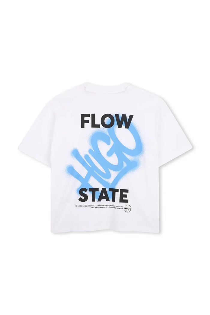 HUGO T-shirt dziecięcy bawełniany G01244.162.174 biały AW26