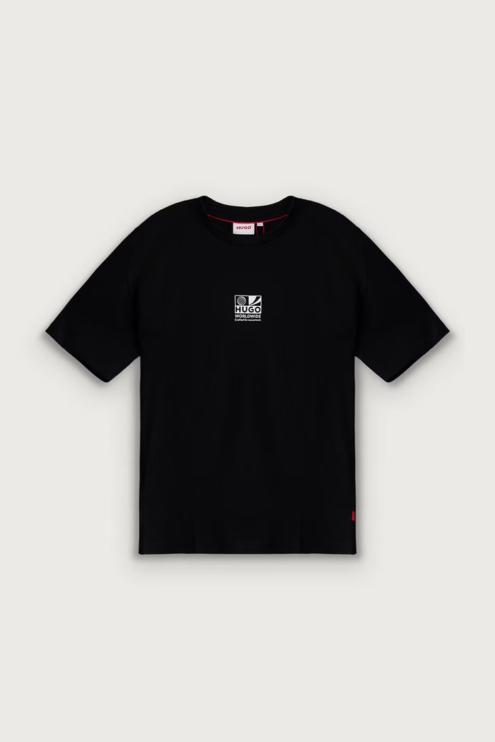 HUGO T-shirt dziecięcy bawełniany G01244.162.174 czarny AW26
