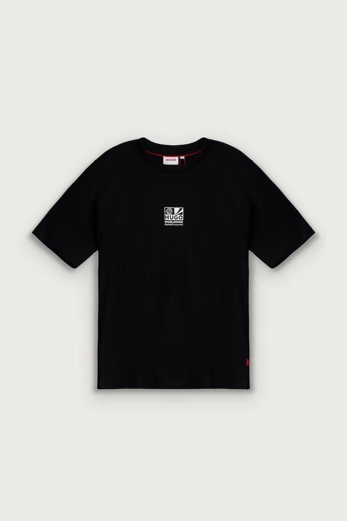 HUGO T-shirt dziecięcy bawełniany G01244.162.174 czarny AW26