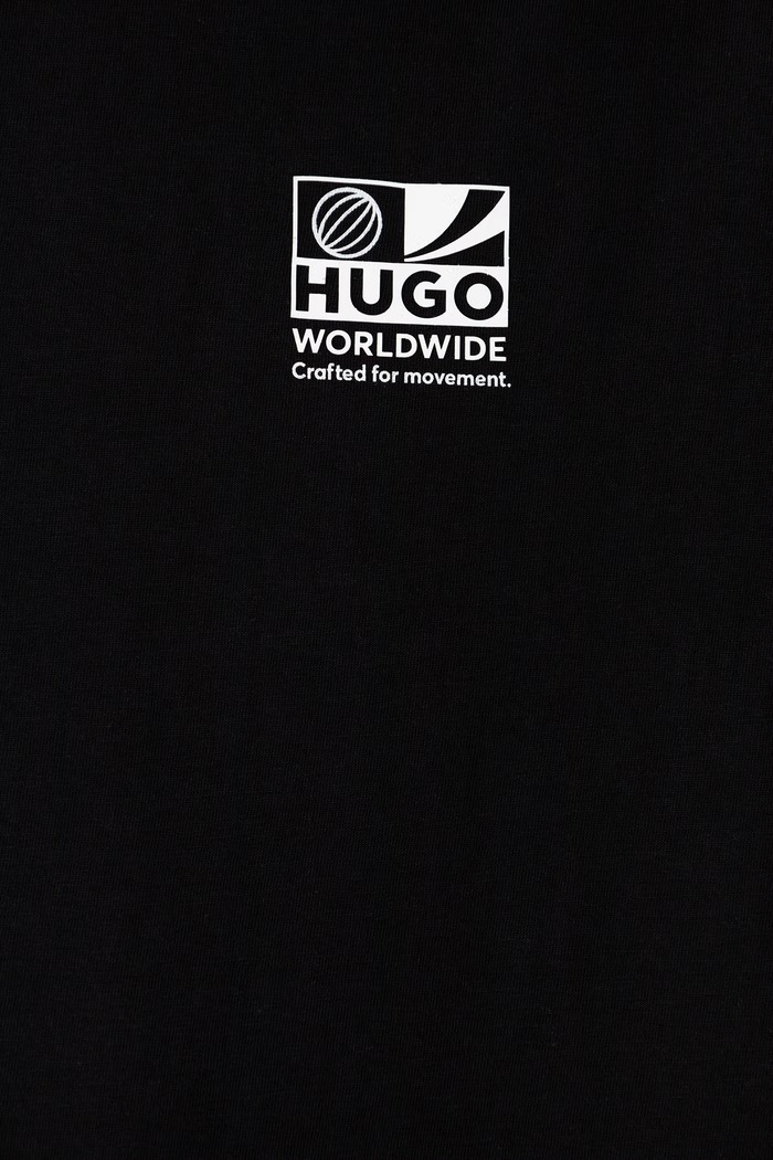 T-shirt dziecięcy bawełniany HUGO czarny G01244.162.174