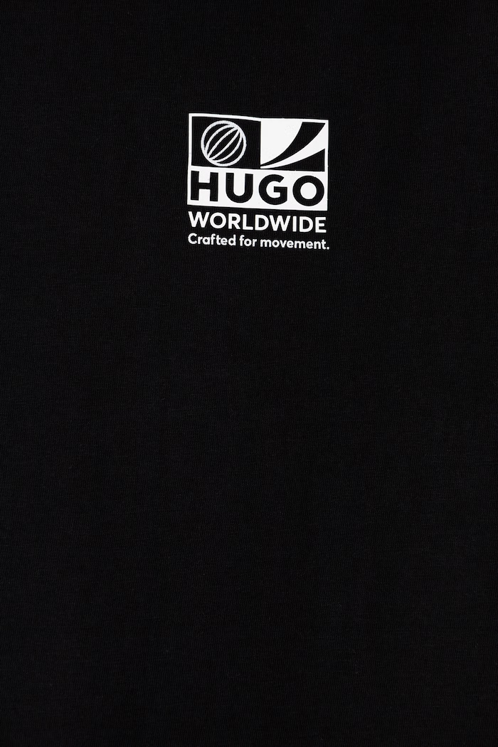 T-shirt dziecięcy bawełniany HUGO czarny G01244.162.174