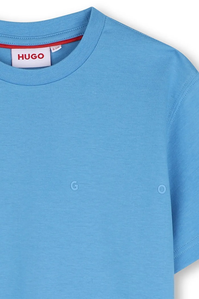 Chłopiec HUGO T-shirt dziecięcy bawełniany G01241.102.108 niebieski