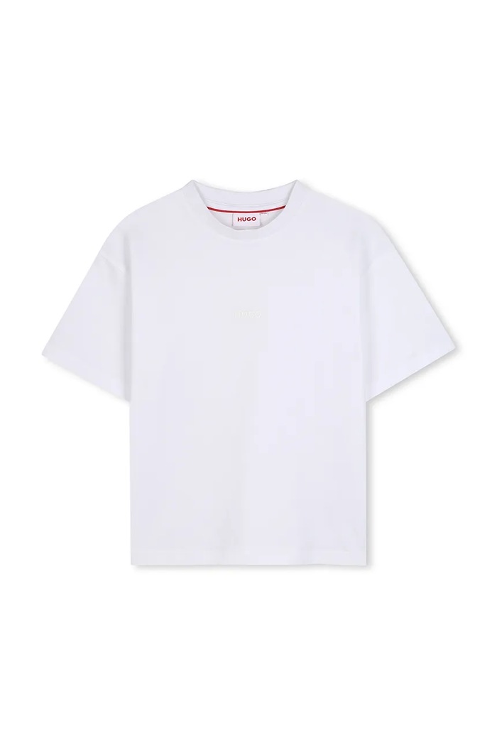 HUGO T-shirt dziecięcy bawełniany biały G01240.102.108