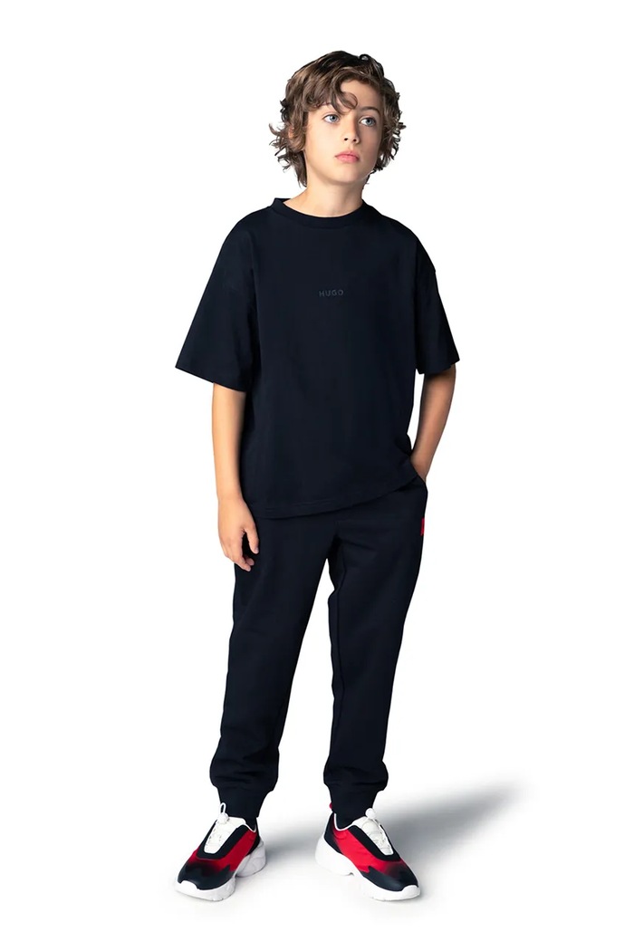 HUGO T-shirt dziecięcy bawełniany czarny G01240.102.108