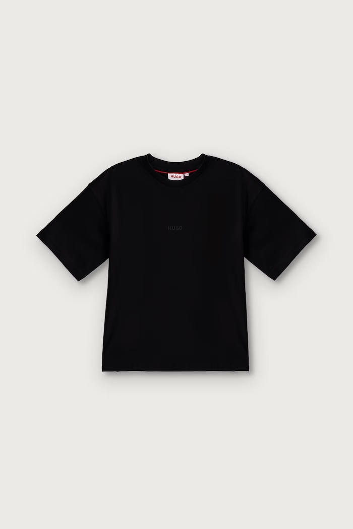 HUGO T-shirt dziecięcy bawełniany G01240.102.108 czarny AW26