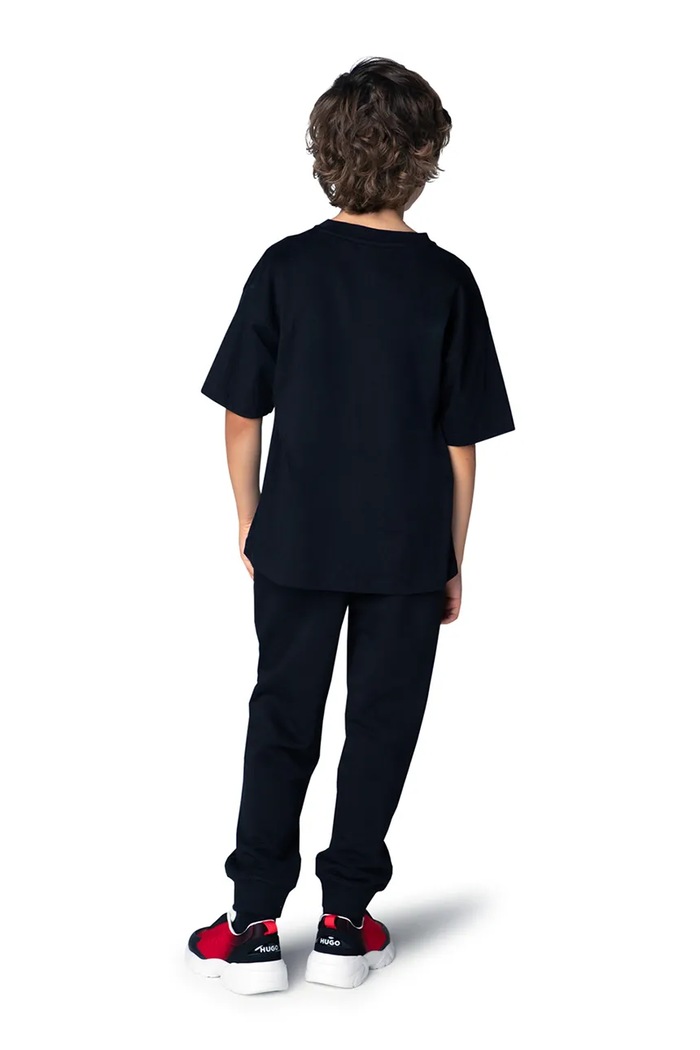 HUGO T-shirt dziecięcy bawełniany G01240.102.108 czarny AW26