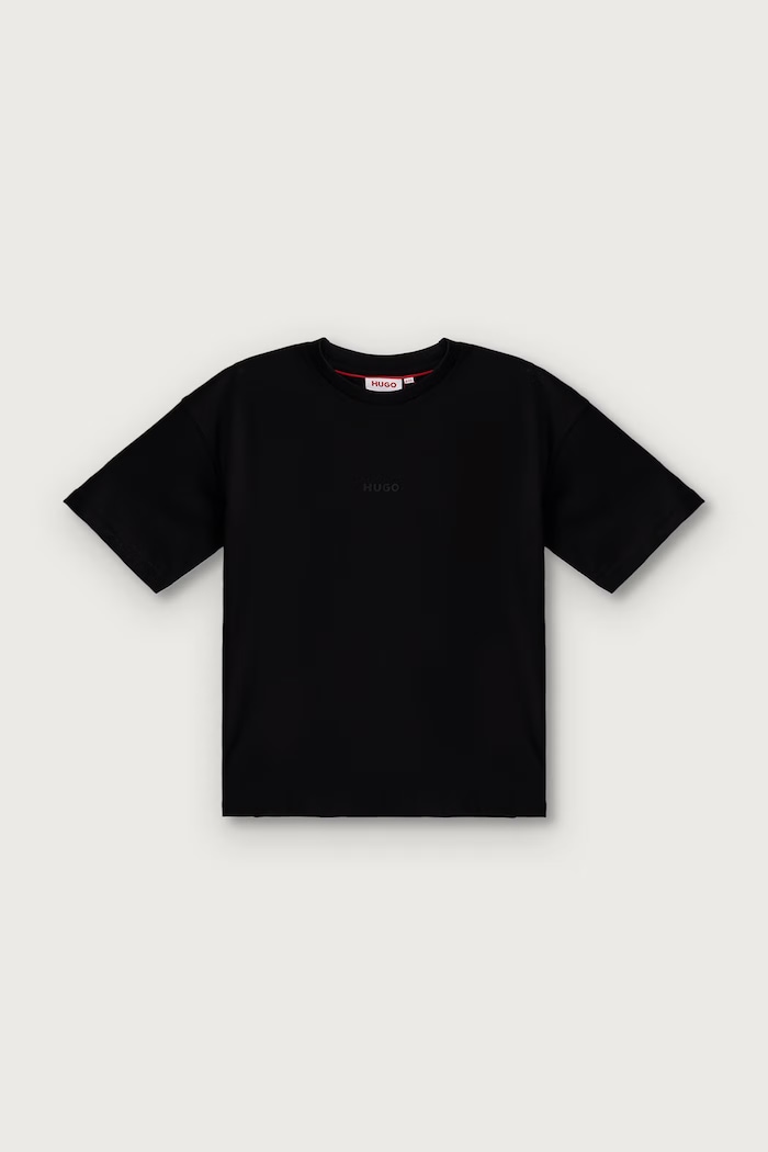 HUGO T-shirt dziecięcy bawełniany G01240.114.150 czarny AW26
