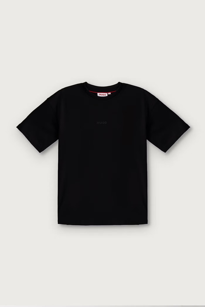 HUGO T-shirt dziecięcy bawełniany G01240.162.174 czarny AW26