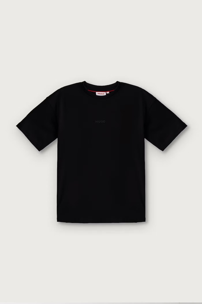 HUGO T-shirt dziecięcy bawełniany G01240.162.174 czarny AW26