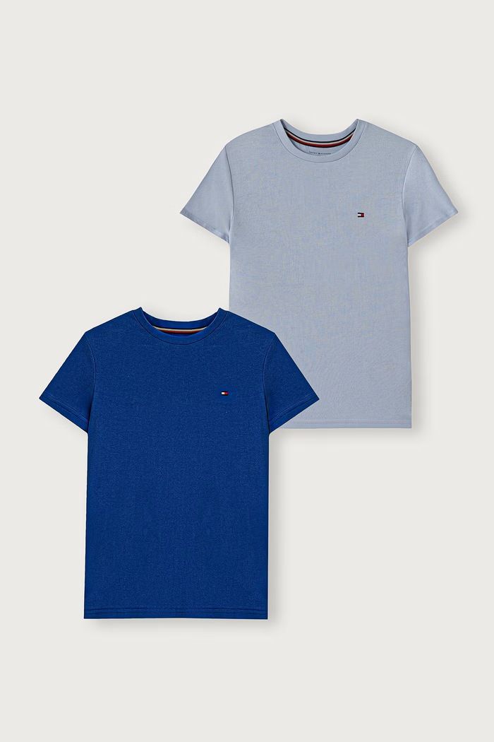 Tommy Hilfiger basic tričko detské bavlnené 2-pak modrá UB0UB00310.9BY2