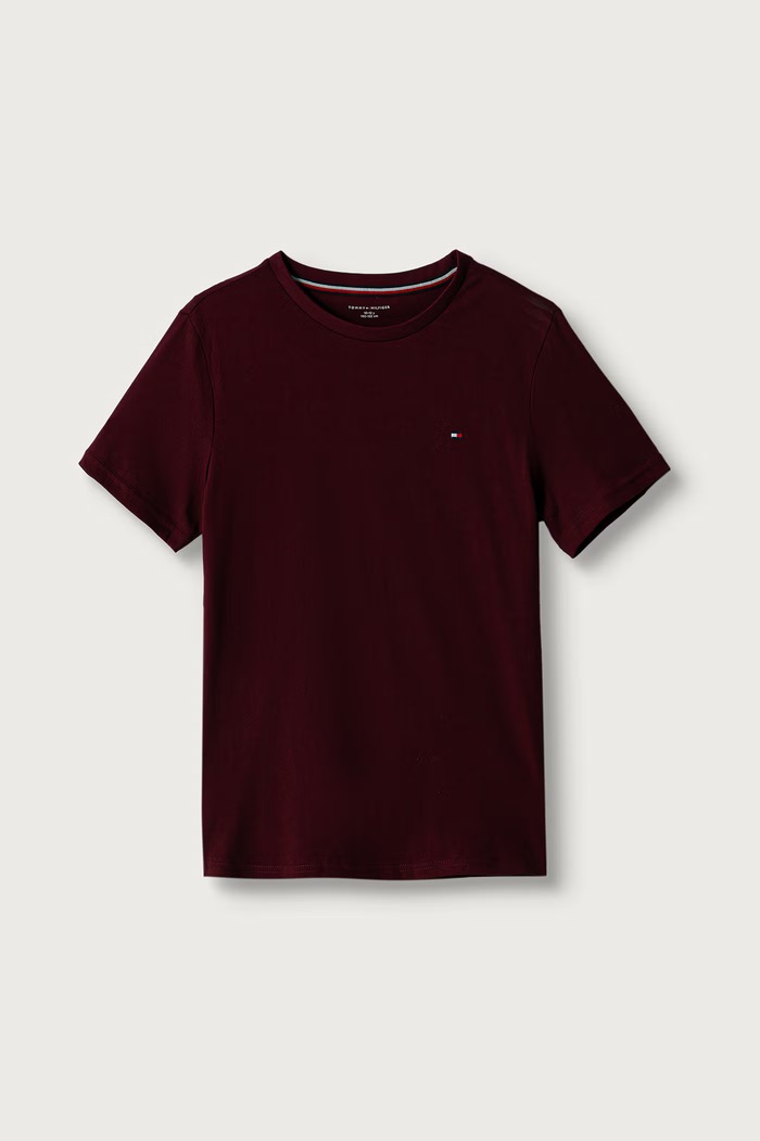 Chłopiec Tommy Hilfiger T-shirt basic dziecięcy bawełniany 2-pack UB0UB00310.9BY2 bordowy