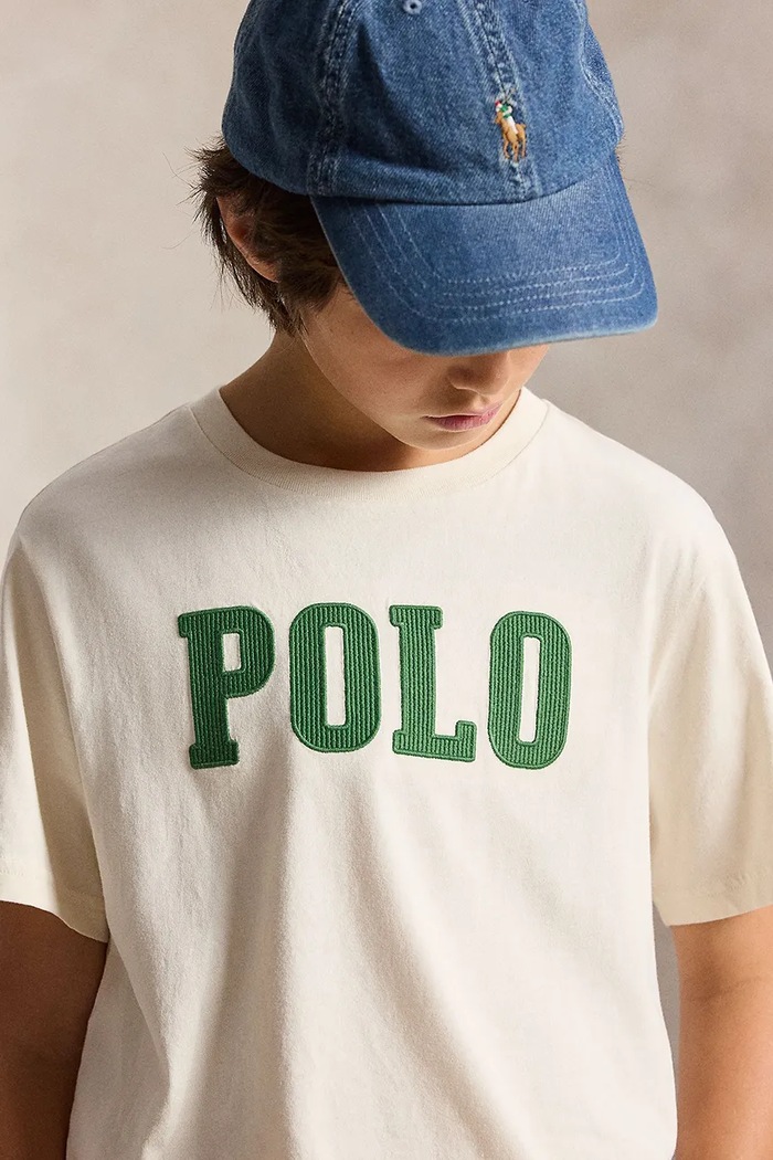 Majica za djecu od pamuka Polo Ralph Lauren bež 323B26988003