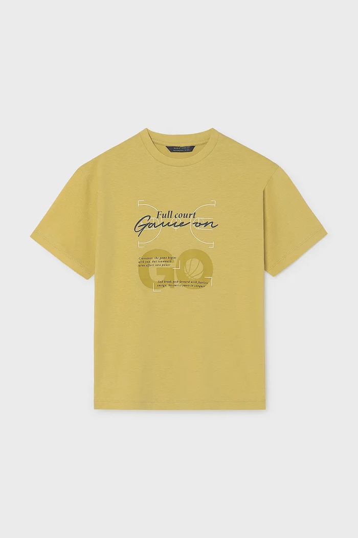Mayoral T-shirt παιδικό βαμβακερό 7040.7A.Junior.9BY2 κίτρινο AW26