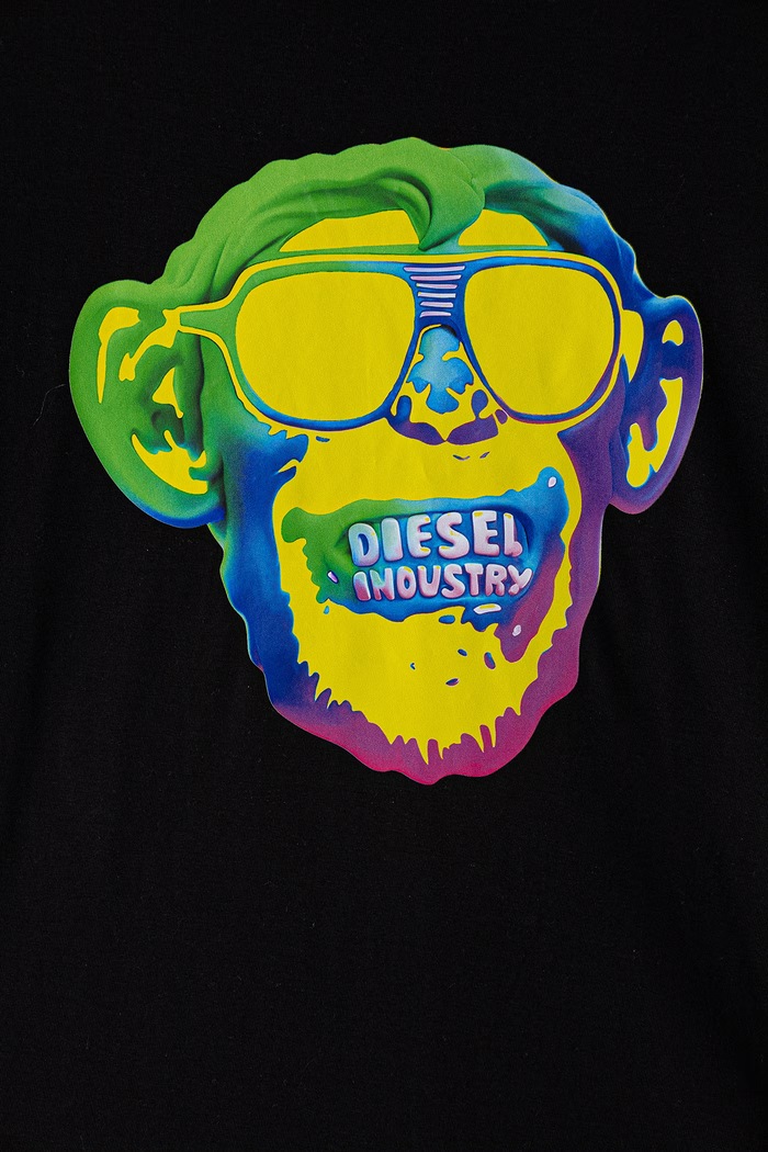 CHLAPEC Diesel Tričko dětské bavlněné TMONKEY OVER T-SHIRT J02996.00YI9 černá