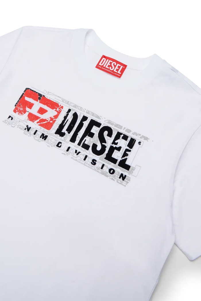Chłopiec Diesel T-shirt dziecięcy bawełniany TLOMIX T-SHIRT J02976.00YI9 biały