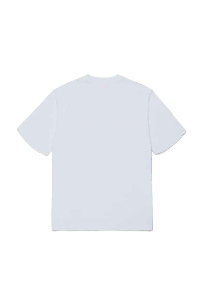 Diesel T-shirt dziecięcy bawełniany TJEANS OVER T-SHIRT J02992.KYA1Y biały AW26