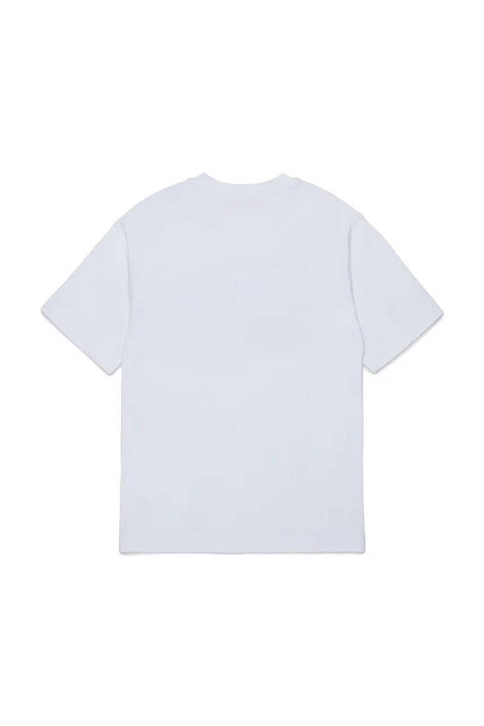 Diesel T-shirt dziecięcy bawełniany TVEL OVER T-SHIRT J02969.KYA1Y biały AW26