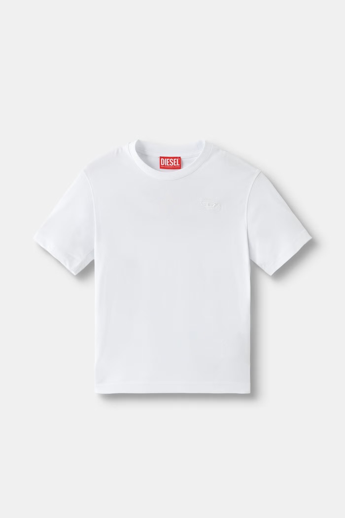 Diesel tricou pentru copii din bumbac TSCRAP OVER T-SHIRT alb J02968.KYA1Y