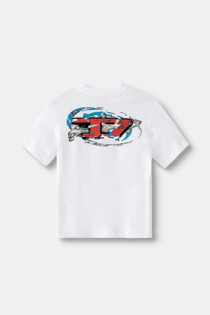 Diesel tricou pentru copii din bumbac TSCRAP OVER T-SHIRT J02968.KYA1Y alb AW26