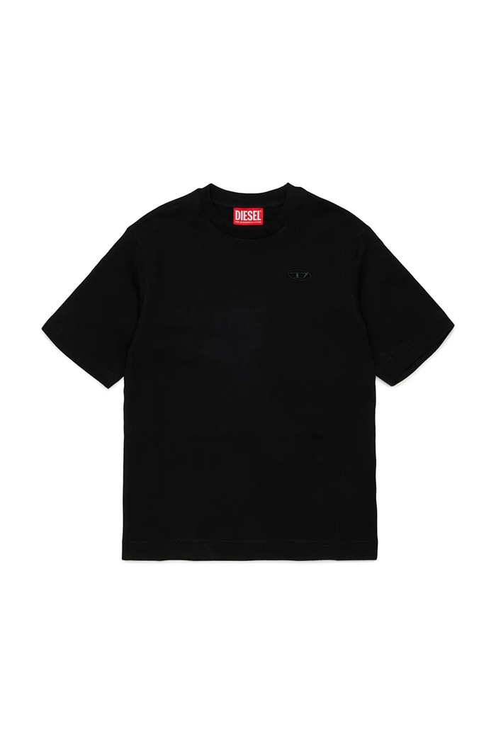 Diesel T-shirt dziecięcy bawełniany TSCRAP OVER T-SHIRT czarny J02968.KYA1Y