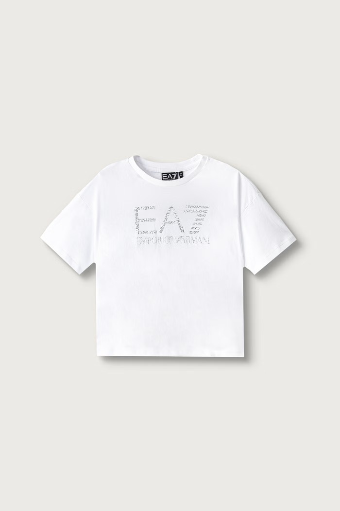 EA7 Emporio Armani T-shirt dziecięcy bawełniany biały 7G000233.AF12503