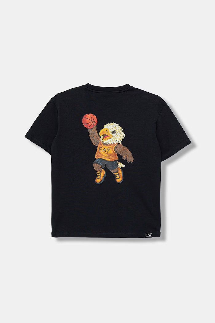 EA7 Emporio Armani T-shirt dziecięcy bawełniany granatowy 7B000391.AF12957
