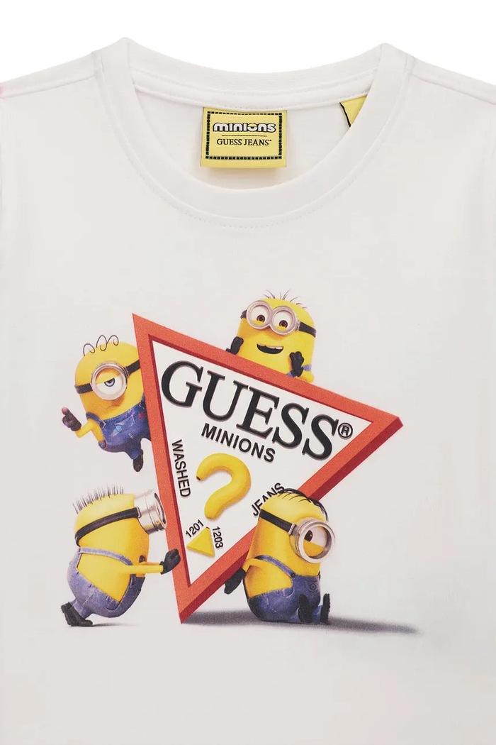 Chłopiec Guess T-shirt dziecięcy bawełniany GJ X MINIONS N6YI28.K6652.9BY2 biały