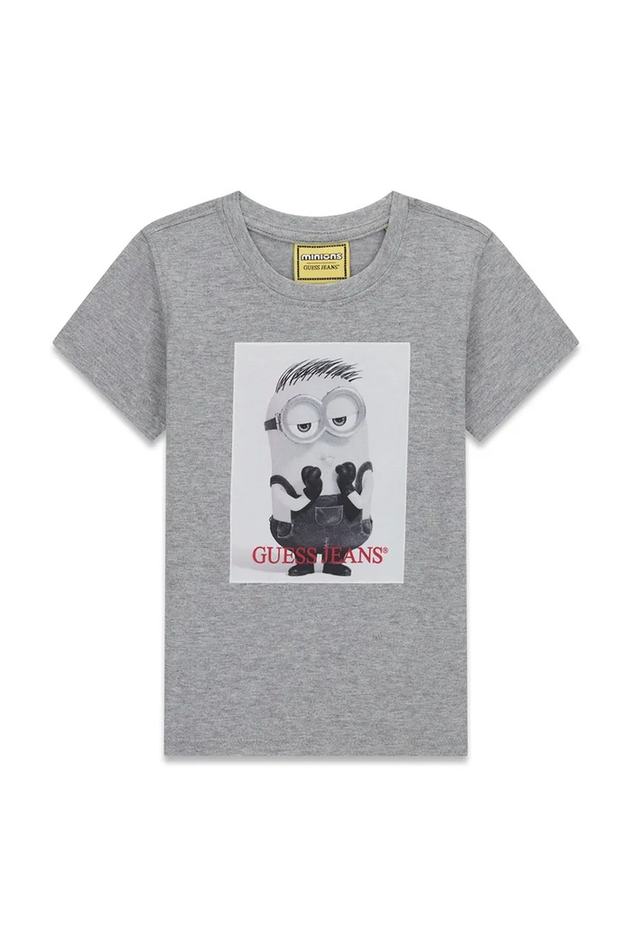 Guess T-shirt dziecięcy bawełniany GJ X MINIONS szary N6YI27.K6651.9BY2